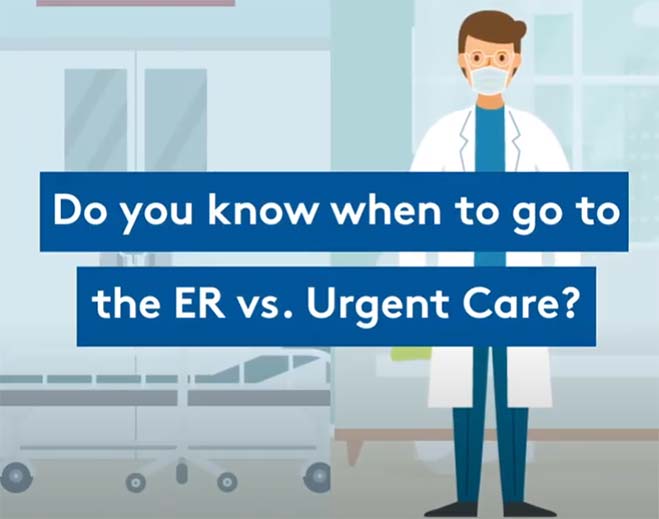 Graphic explaining ER versus urgent care differences