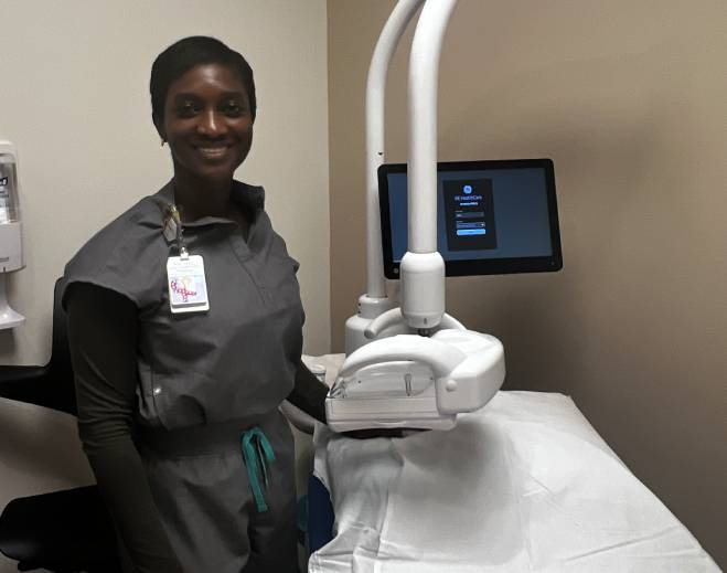 Healthcare professional with medical imaging equipment
