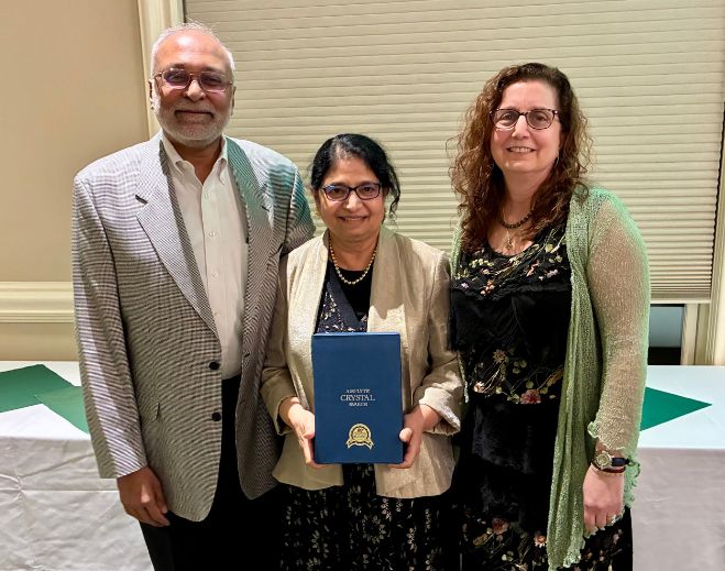 Healthcare professional honored with crystal award