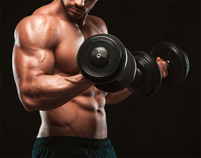 Strength training with dumbbell exercise