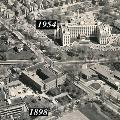 Saint Vincent Hospital's location in 1898 and 1954